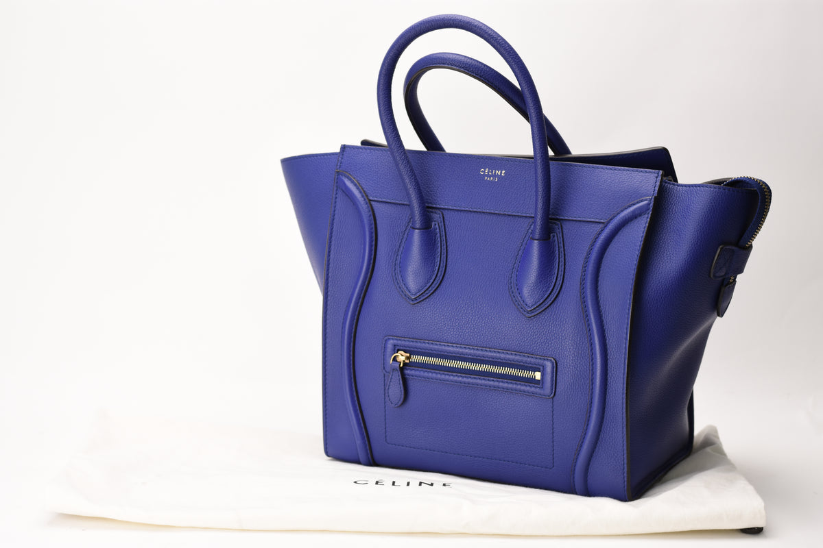 Celine Mini Luggage Electric Blue Bag