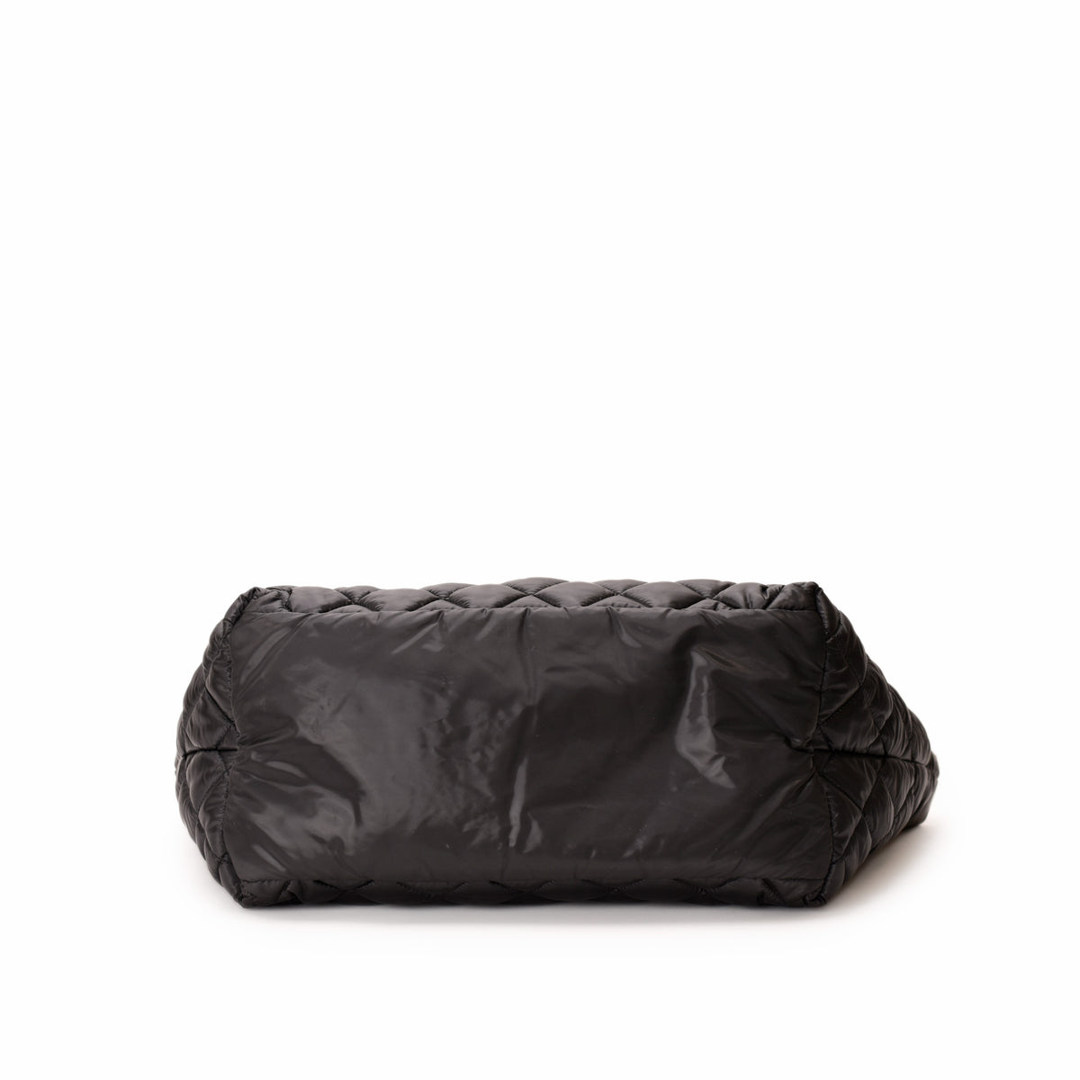 Black quilted nylon luxury handbag, curated Pre-loved Luxury by Myluxe in Helsinki.