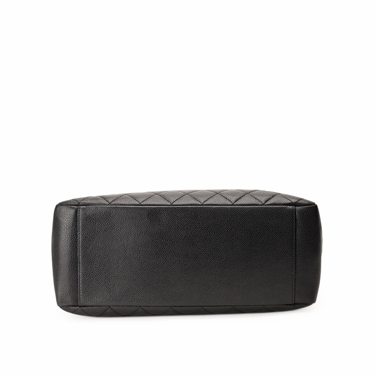 Black quilted caviar leather Chanel handbag base. curated Pre-loved Luxury by Myluxe in Helsinki.