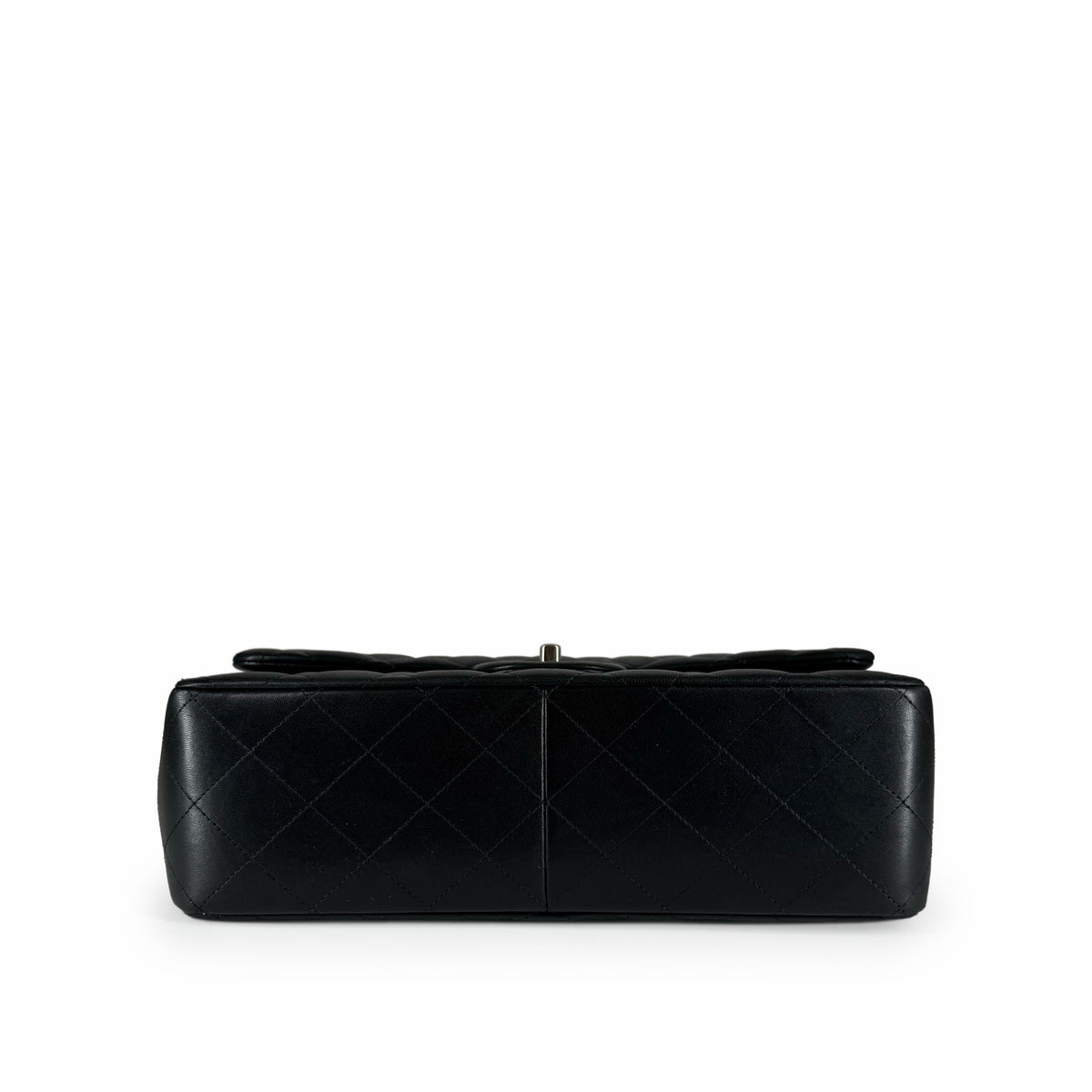 Black quilted leather clutch bag, curated Pre-loved Luxury by Myluxe in Helsinki.