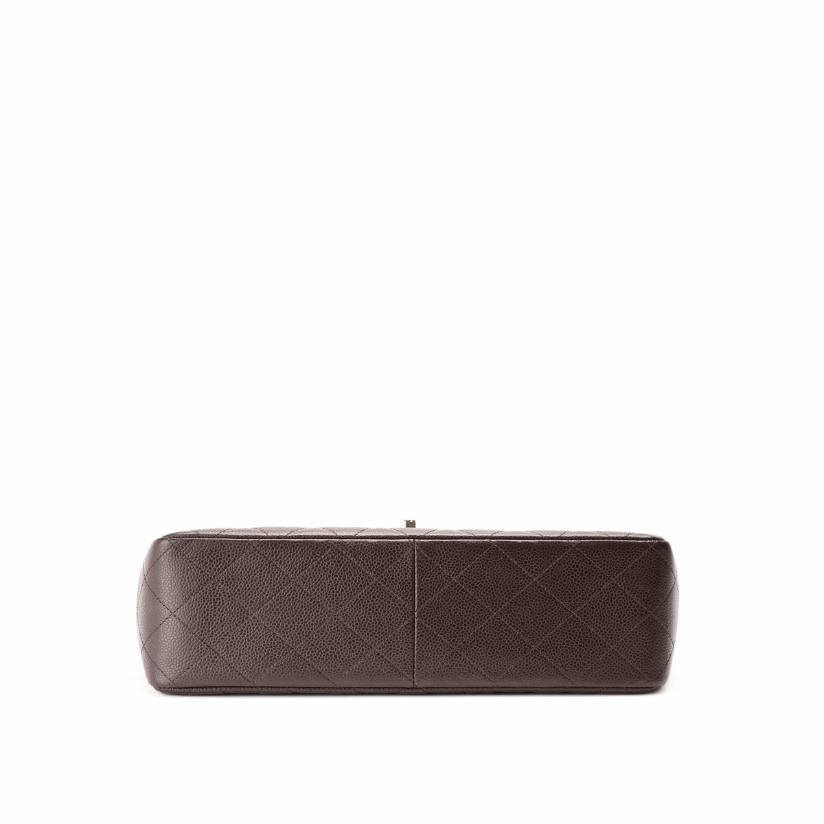Dark brown quilted leather luxury handbag side view, curated Pre-loved Luxury by Myluxe in Helsinki.