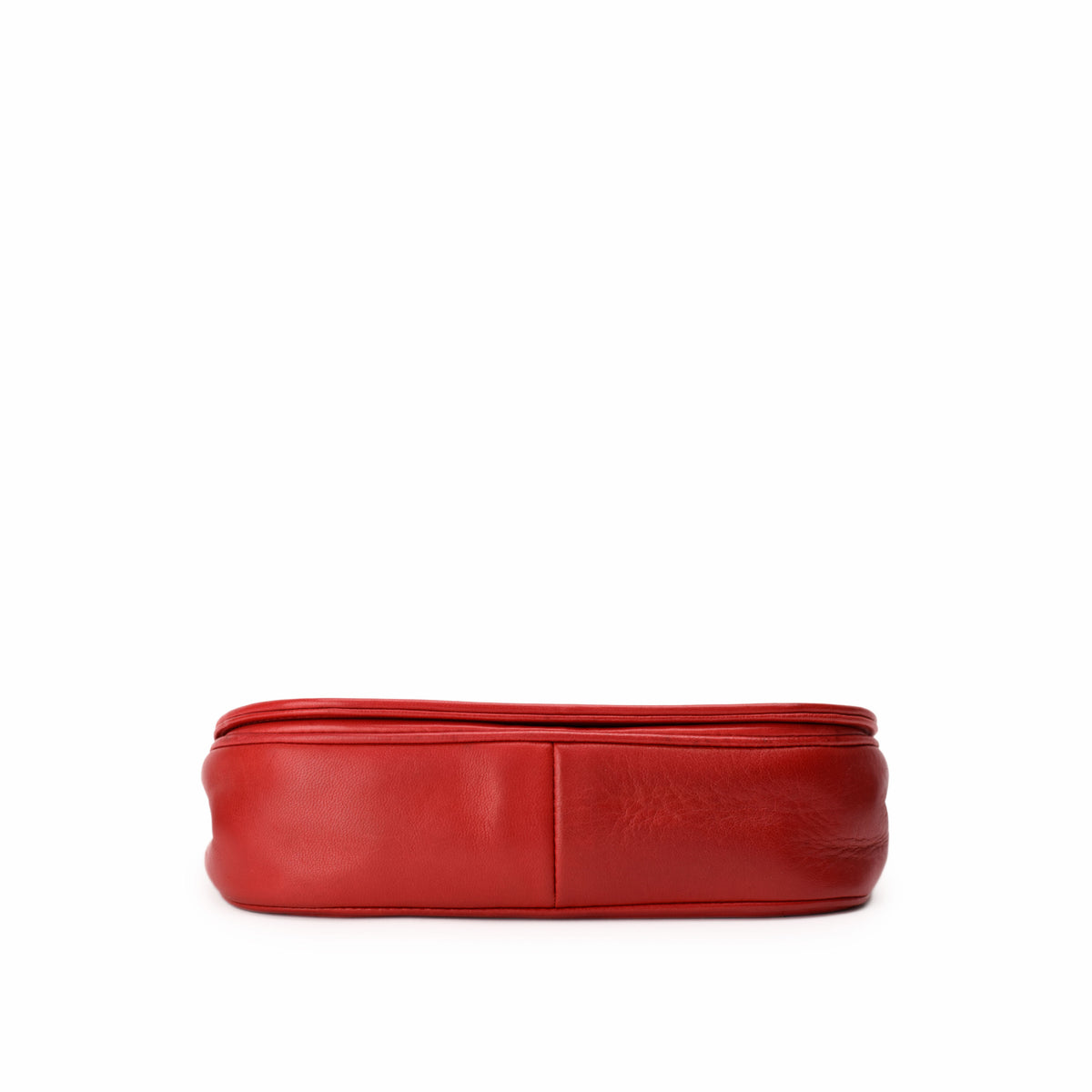 Red leather luxury clutch bag with soft texture, curated Pre-loved Luxury by Myluxe in Helsinki.