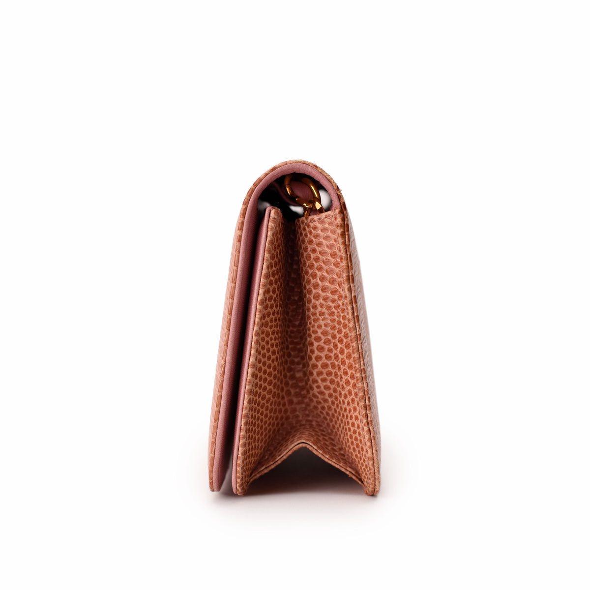 Pink ostrich leather luxury clutch bag. curated Pre-loved Luxury by Myluxe in Helsinki.