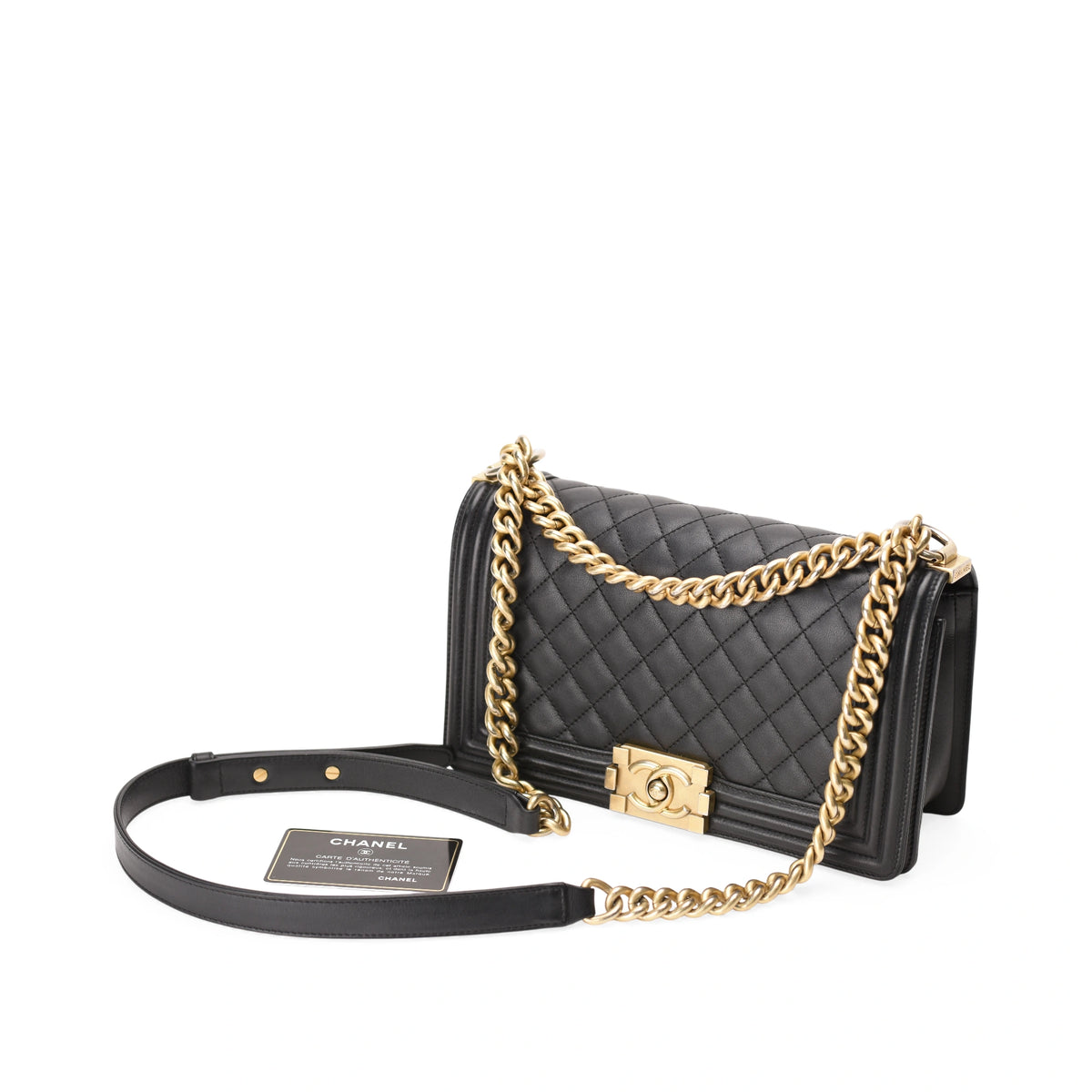 Chanel Boy Medium Black Lambskin GBHW