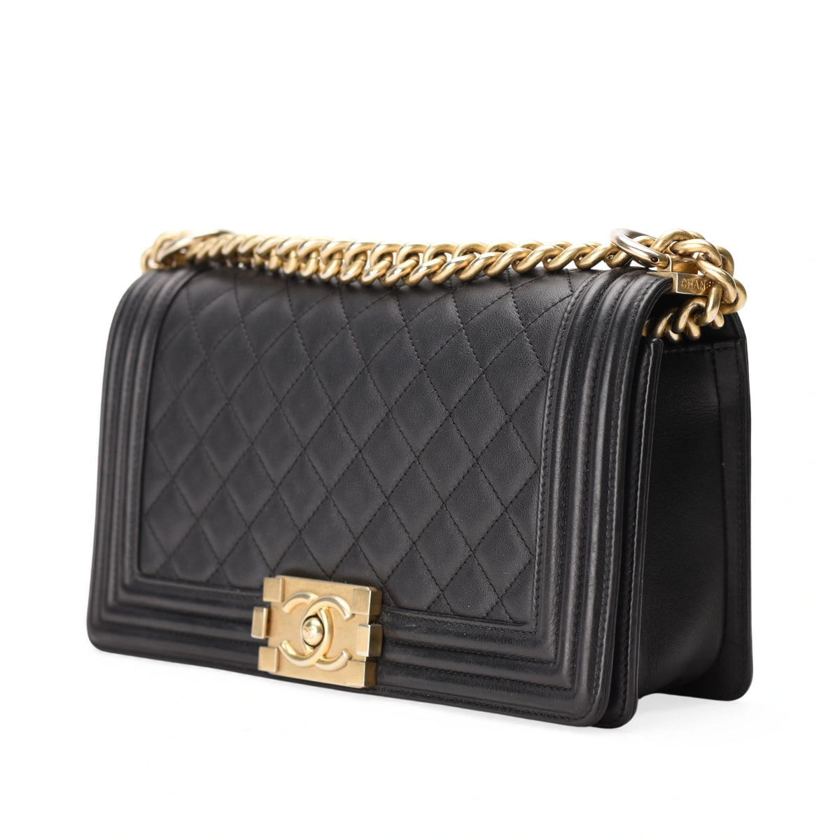 Chanel Boy Medium Black Lambskin GBHW