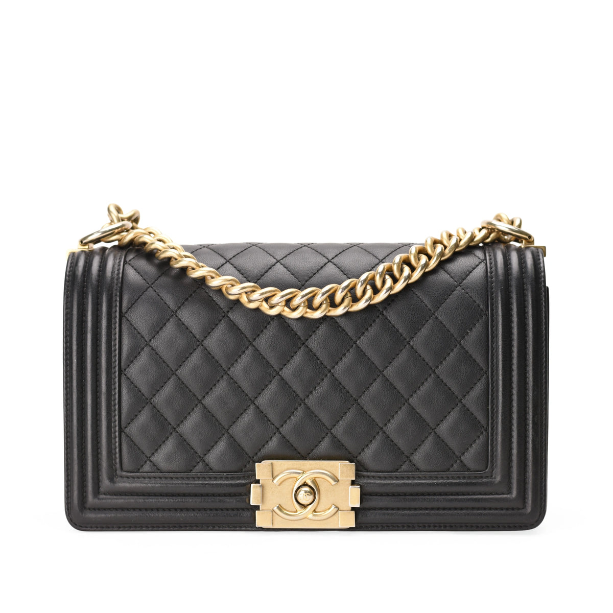 Chanel Boy Medium Black Lambskin GBHW