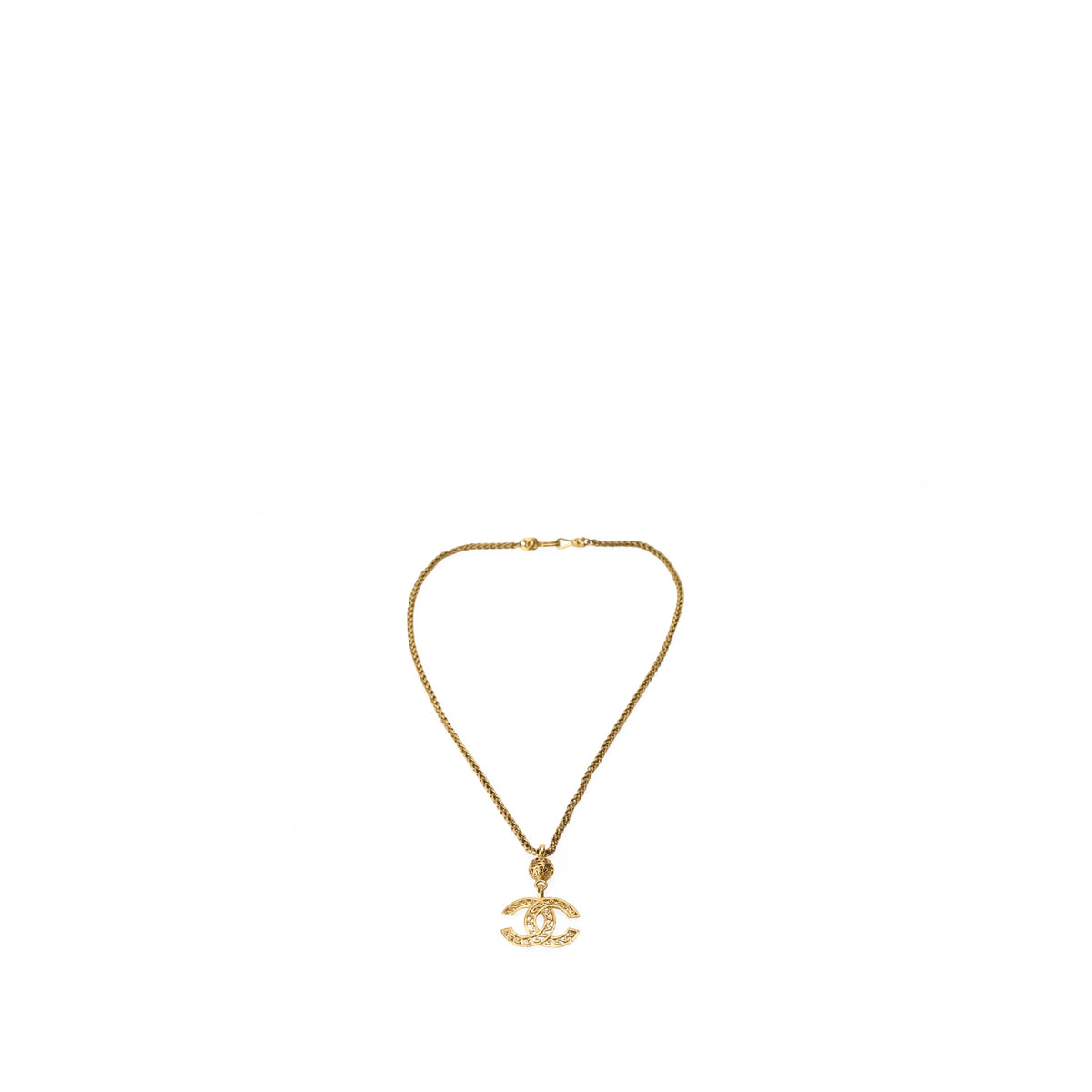 Chanel CC Filigree Ball Pendant Vintage Necklace