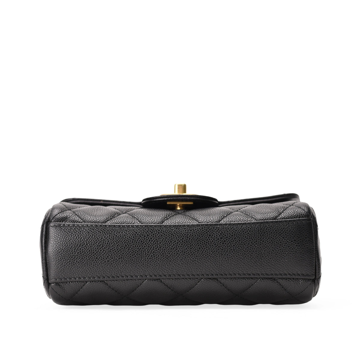 Chanel Small Coco First Flap black caviar leather handbag. curated Pre-loved Luxury by Myluxe in Helsinki.