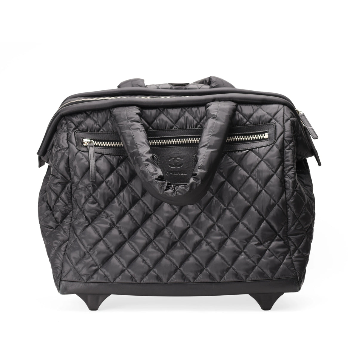 Chanel Coco Cocoon Diamond Quilted Trolley Black