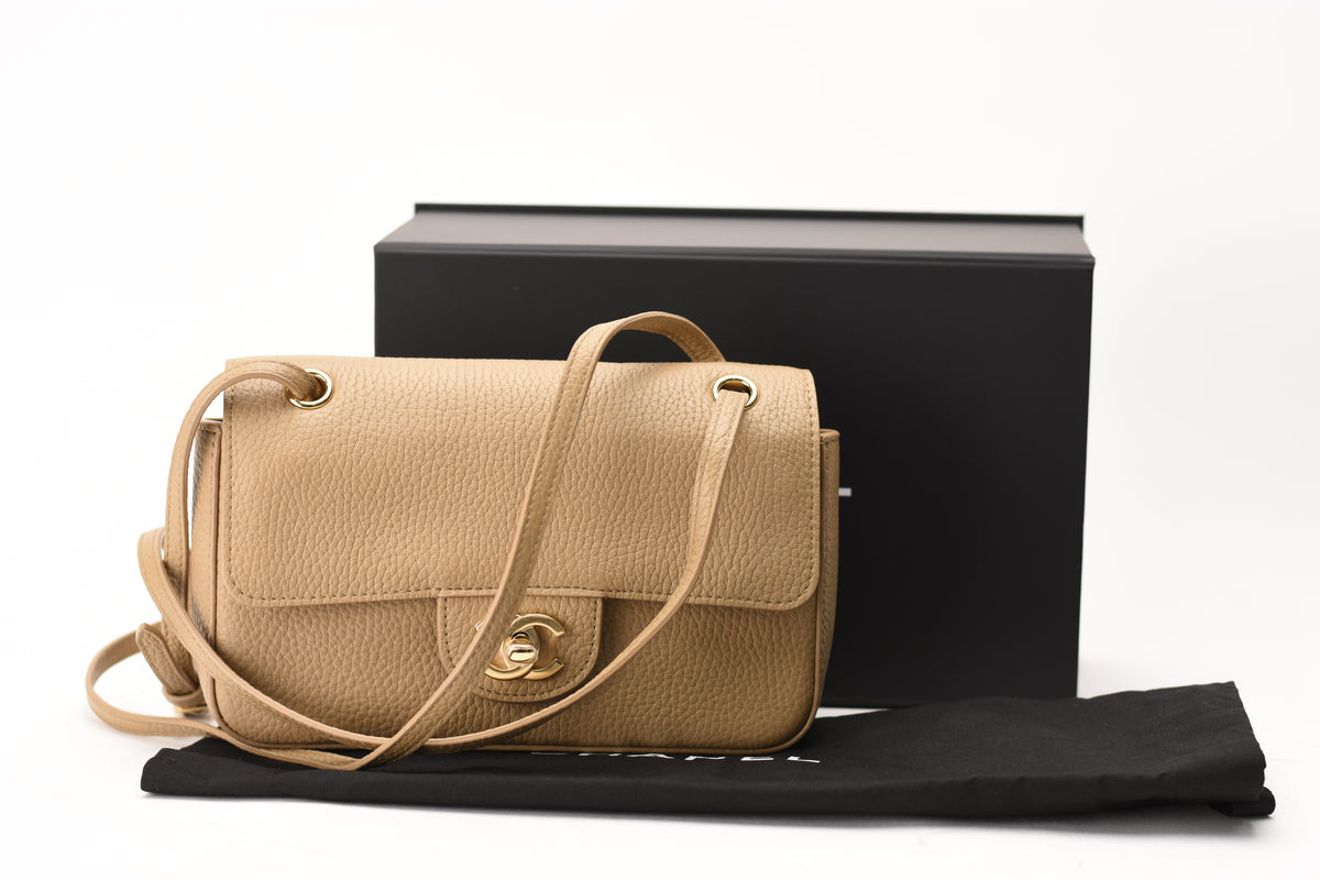Chanel Mini Souplissimo Flap Bag Dark Beige GHW