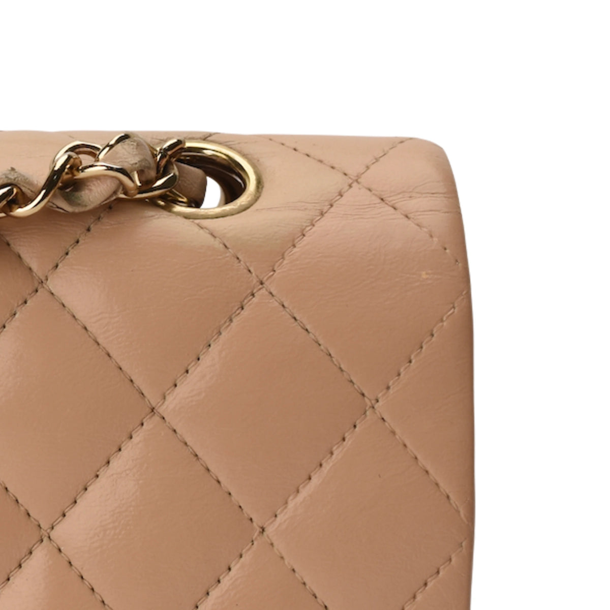 Chanel Timeless Medium Beige Lambskin handbag with gold hardware. curated Pre-loved Luxury by Myluxe in Helsinki.
