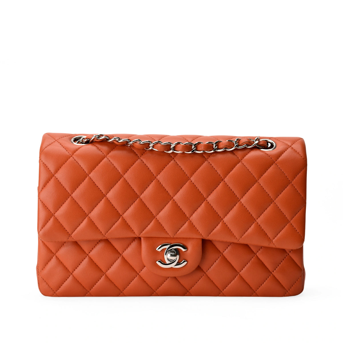 Chanel Timeless Medium Orange Lambskin SHW