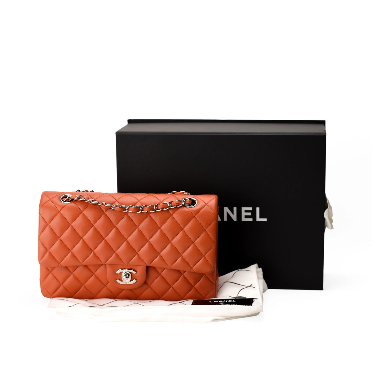 Chanel Timeless Medium Orange Lambskin SHW