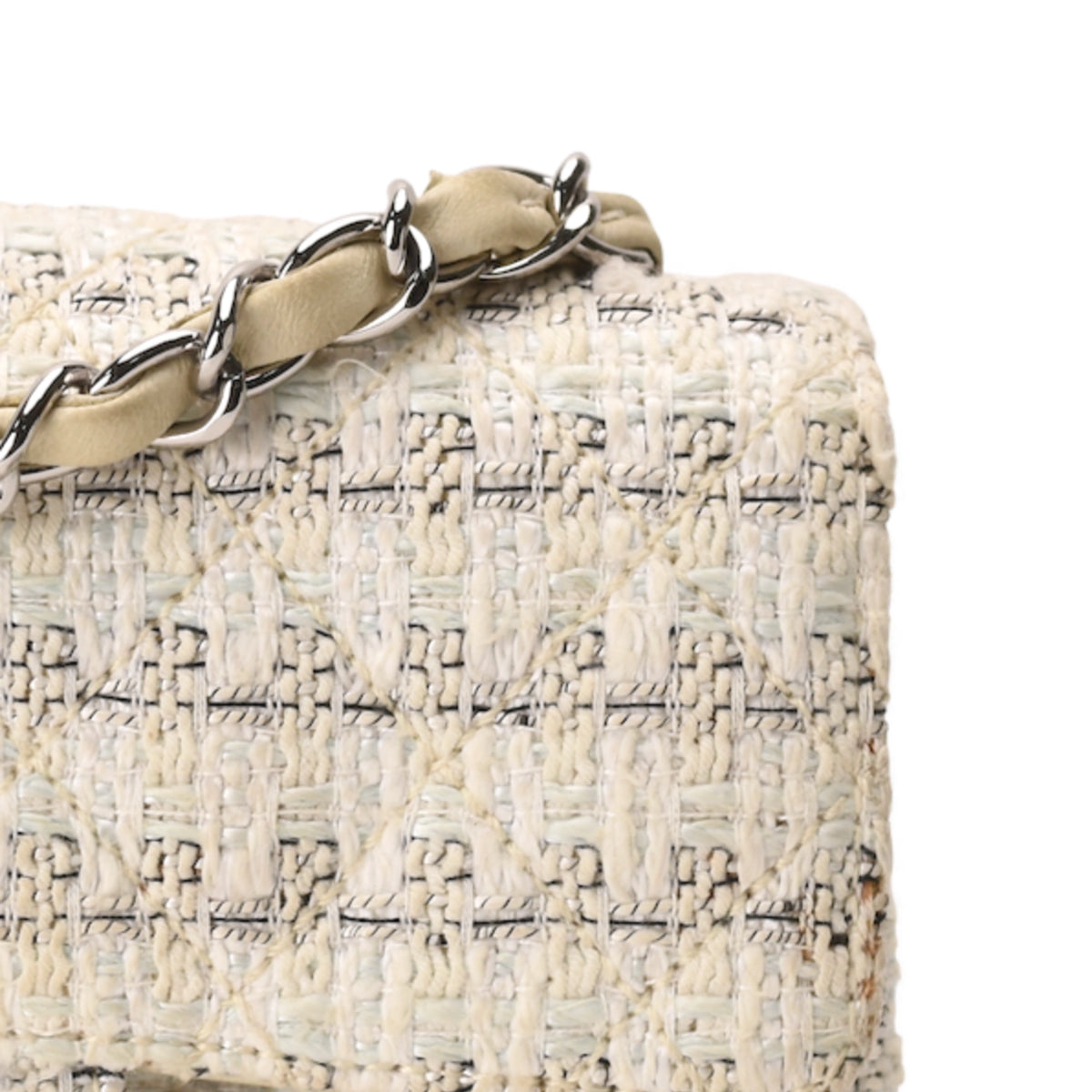 Chanel Mini Square Vintage Tweed SHW