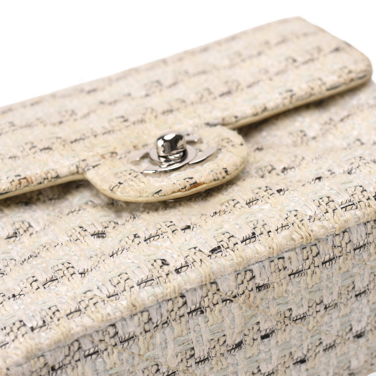 Chanel Mini Square Vintage Tweed SHW