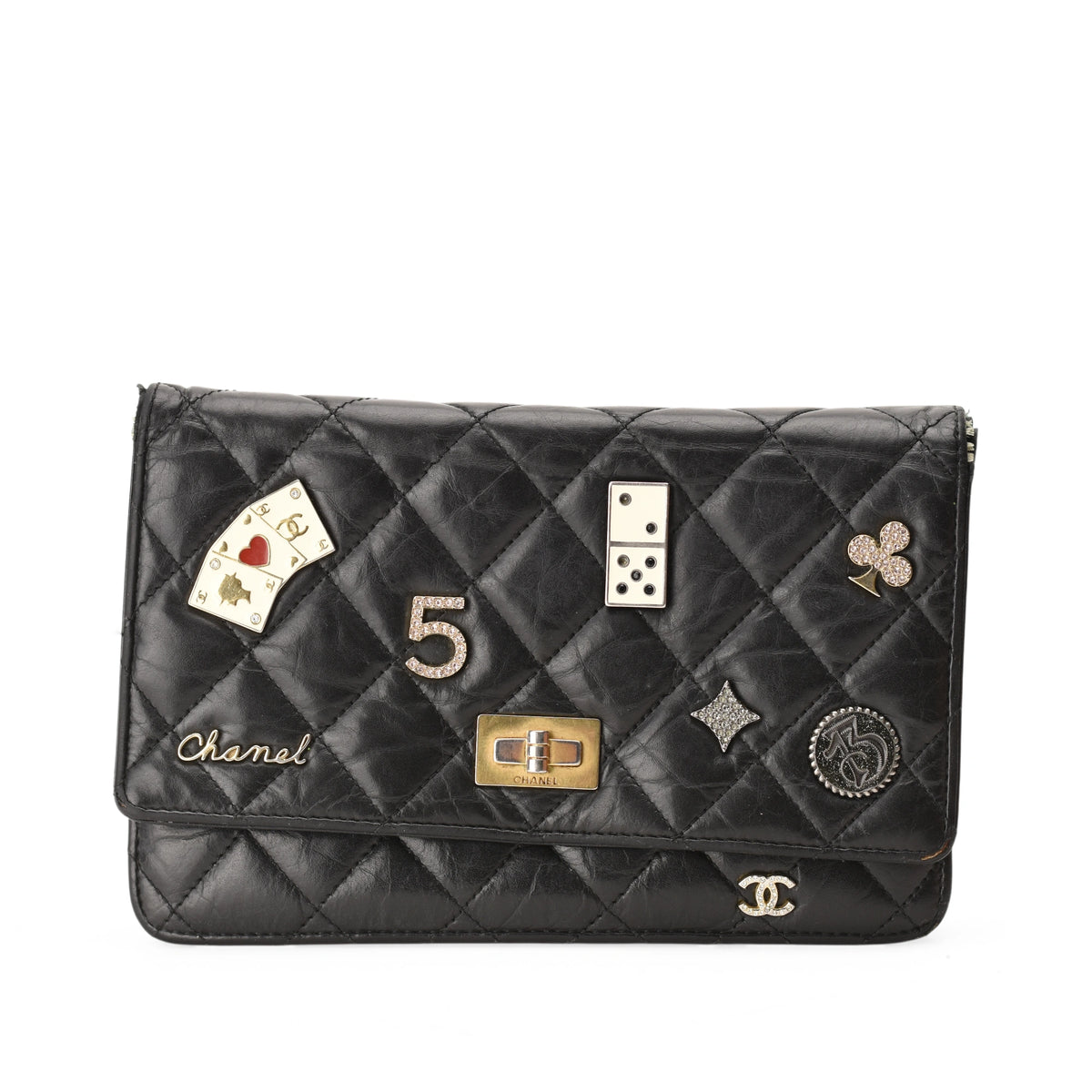 Chanel WOC 2.55 Reissue Black Aged Calfskin Lucky Charms Casino