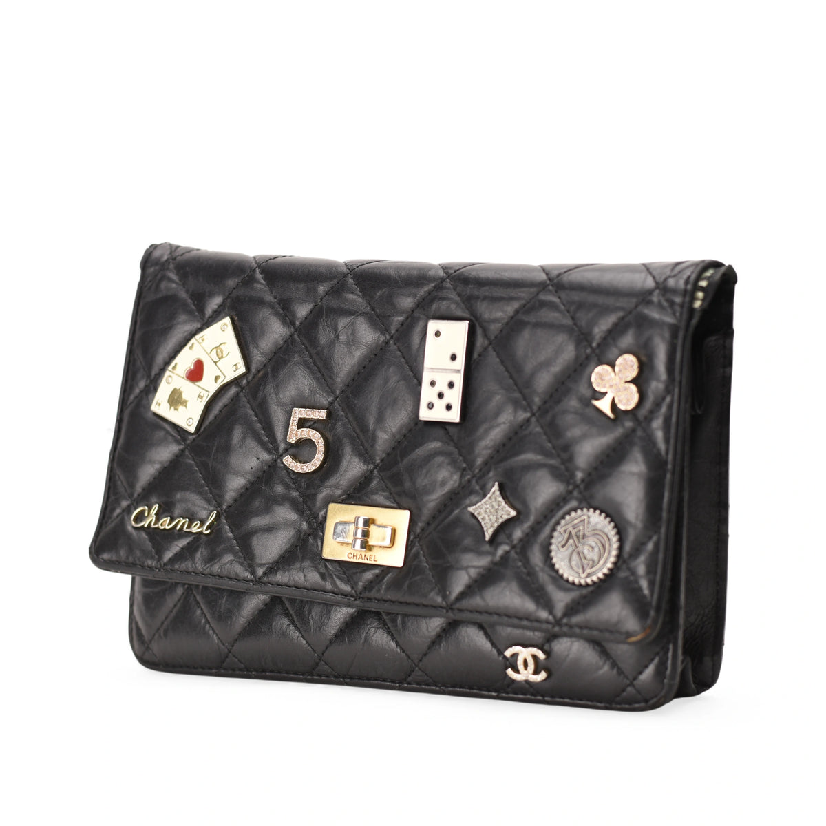 Chanel WOC 2.55 Reissue Black Aged Calfskin Lucky Charms Casino