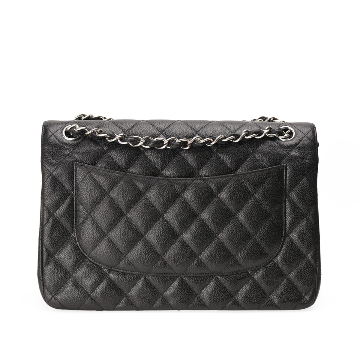 Chanel Timeless Jumbo Black Caviar SHW handbag. curated Pre-loved Luxury by Myluxe in Helsinki.
