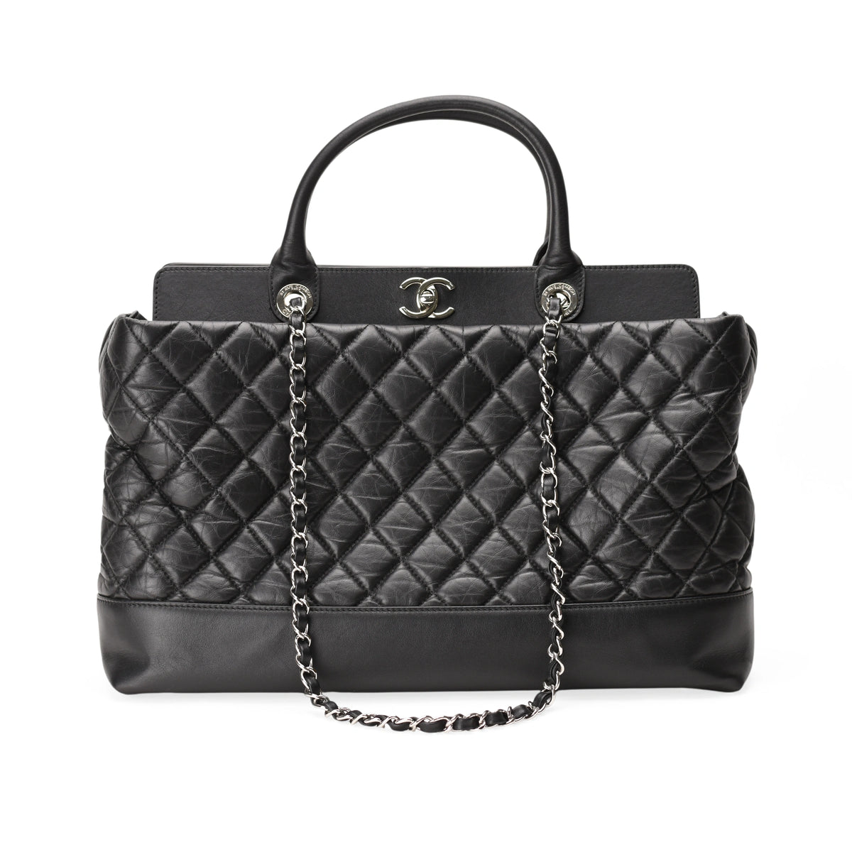 Chanel Be CC Black Tote Top Handle Shoulder Bag SHW
