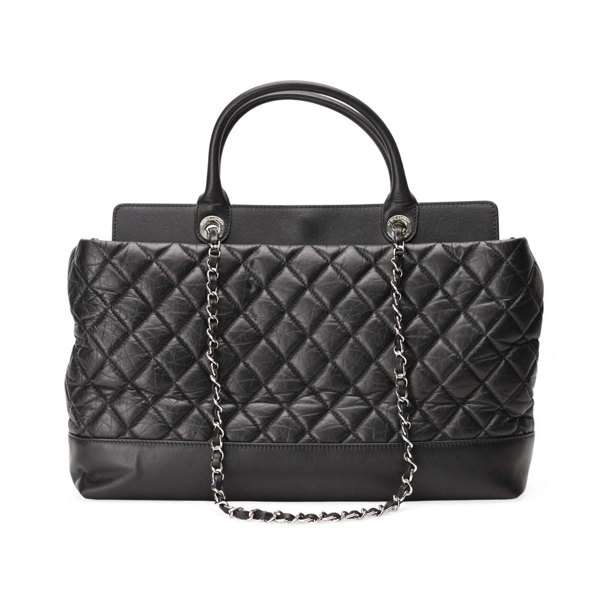 Chanel Be CC Black Tote Top Handle Shoulder Bag SHW