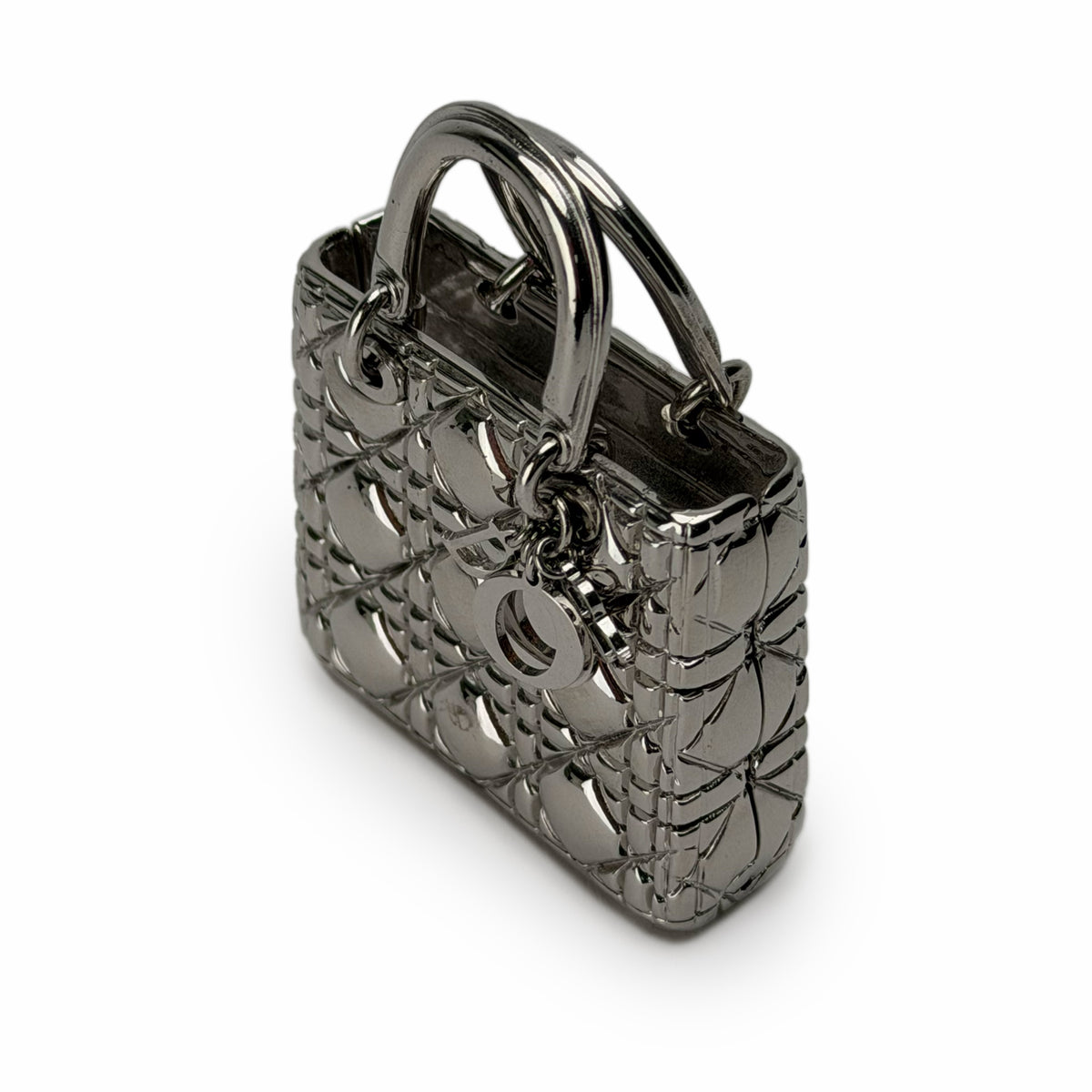 Dior Lady Dior Mirror Pill Case Silver