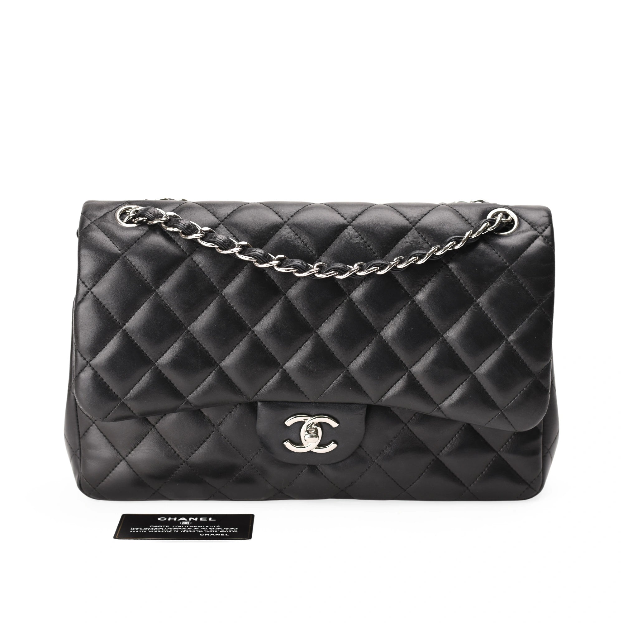 Chanel Jumbo Black Lambskin SHW