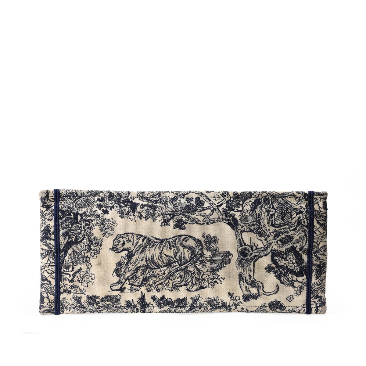 Dior Large Book Tote Ecru and Blue Toile De Jouy Embroidery