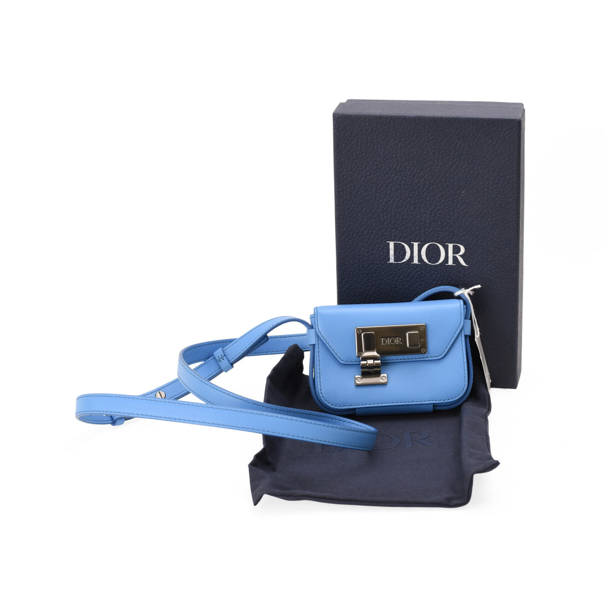 Dior Nano Clasp Lock Messenger Pouch Leather
