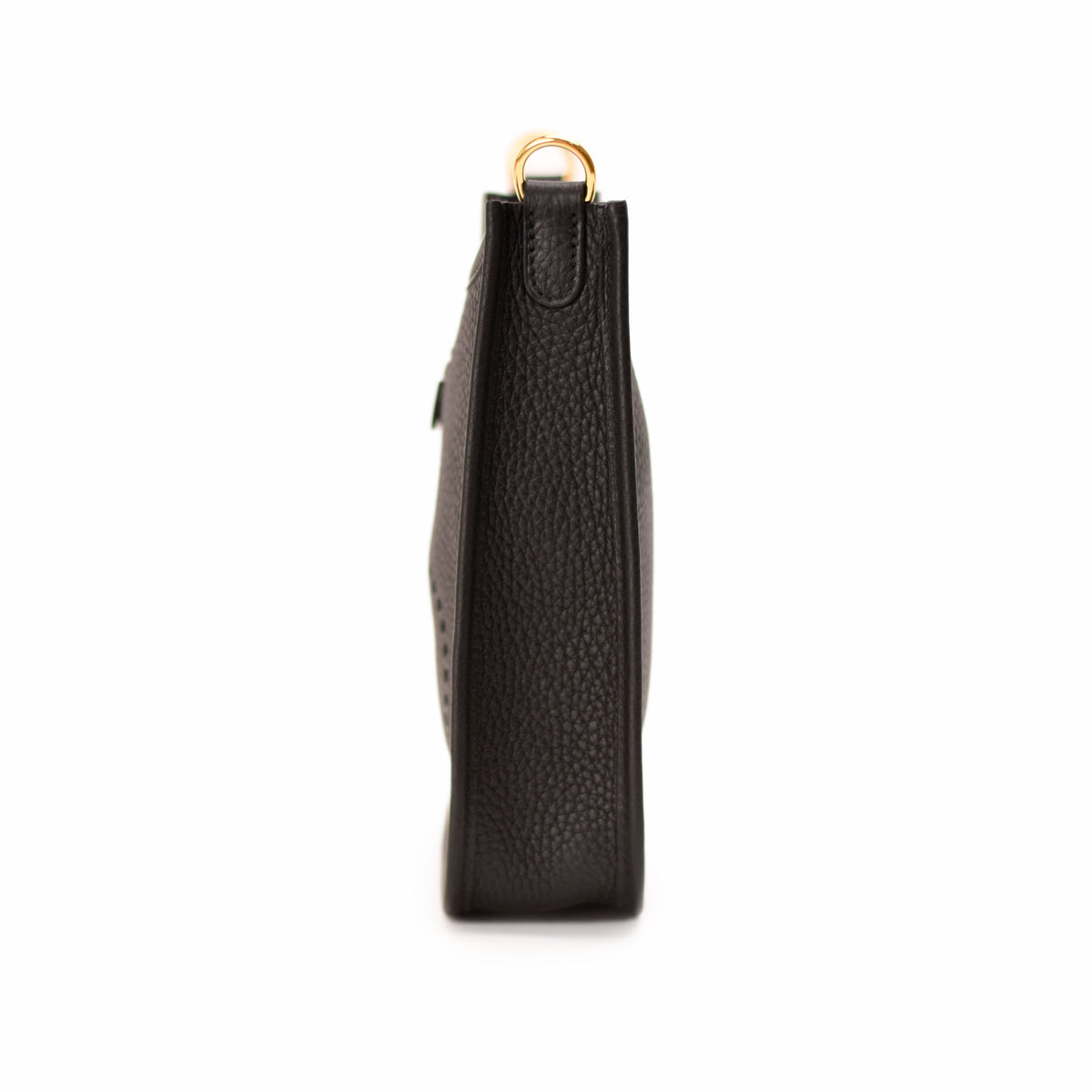 Black pebbled leather Chanel handbag with gold-tone hardware. curated Pre-loved Luxury by Myluxe in Helsinki.