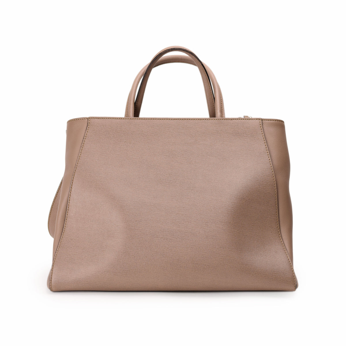 Taupe leather tote handbag with dual top handles. curated Pre-loved Luxury by Myluxe in Helsinki.