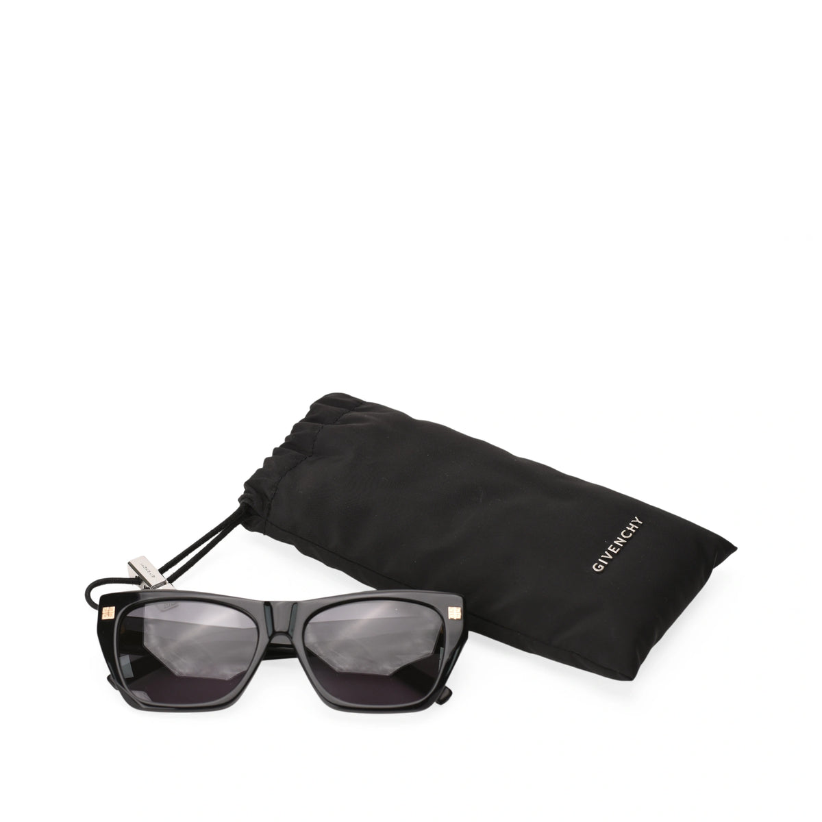Givenchy GV Day Black Sunglasses with matching black pouch, curated Pre-loved Luxury by Myluxe in Helsinki.