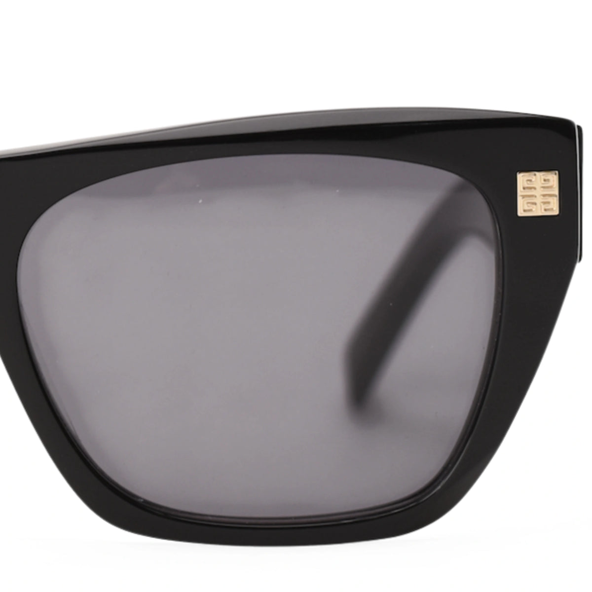 Givenchy GV Day black oversized sunglasses with gold logo detail. curated Pre-loved Luxury by Myluxe in Helsinki.