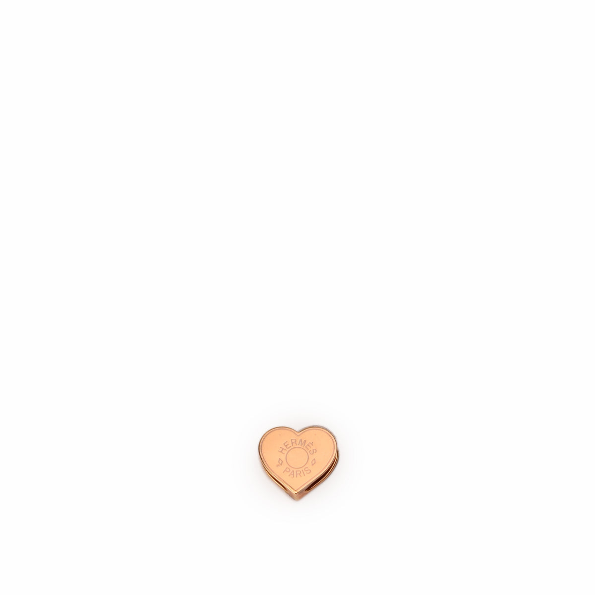 Hermès rose gold heart-shaped charm. curated Pre-loved Luxury by Myluxe in Helsinki.