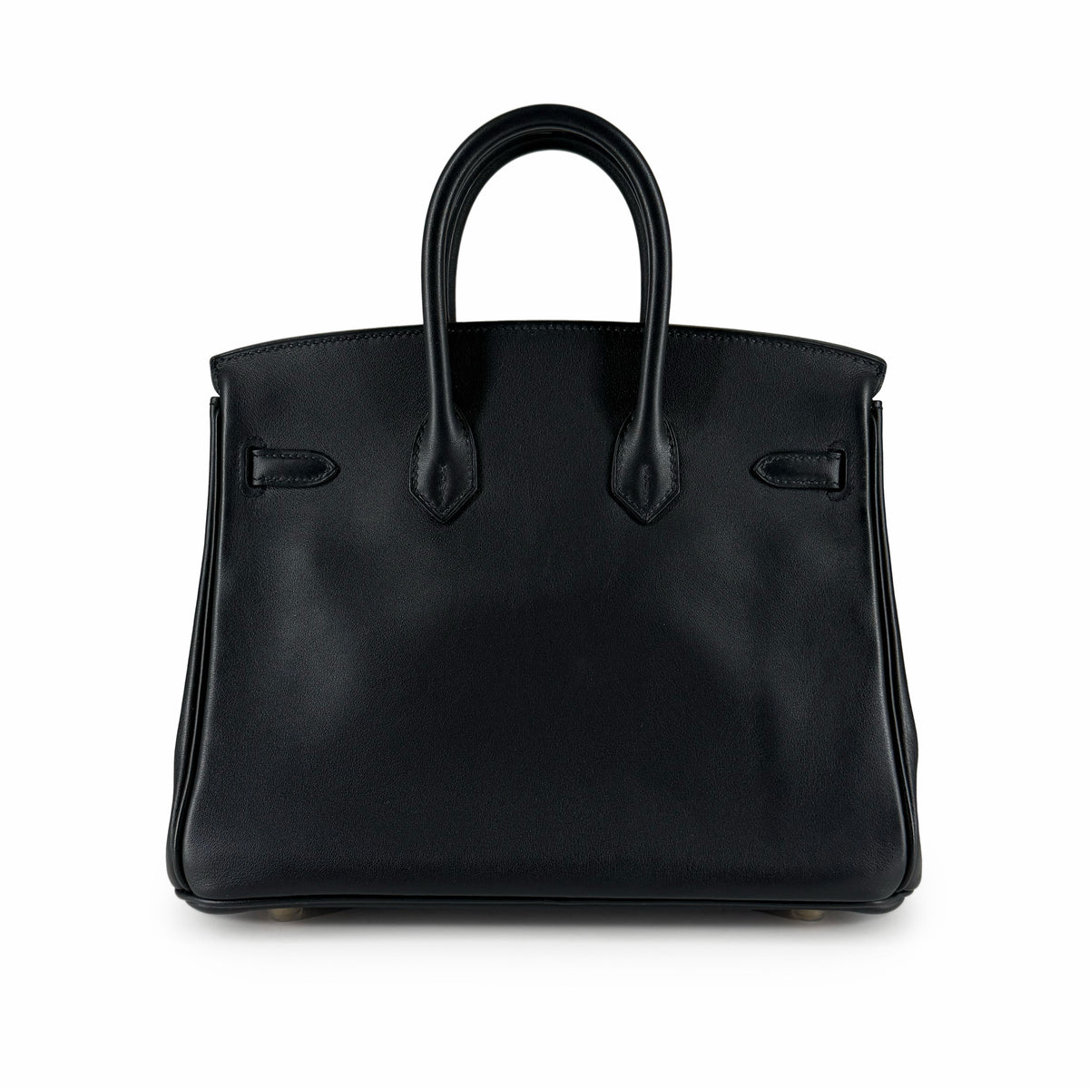 Black leather structured top handle handbag, curated Pre-loved Luxury by Myluxe in Helsinki.