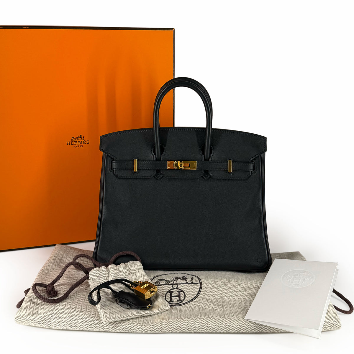 Black leather Hermès Birkin handbag with gold-tone hardware, , curated Pre-loved Luxury by Myluxe in Helsinki.