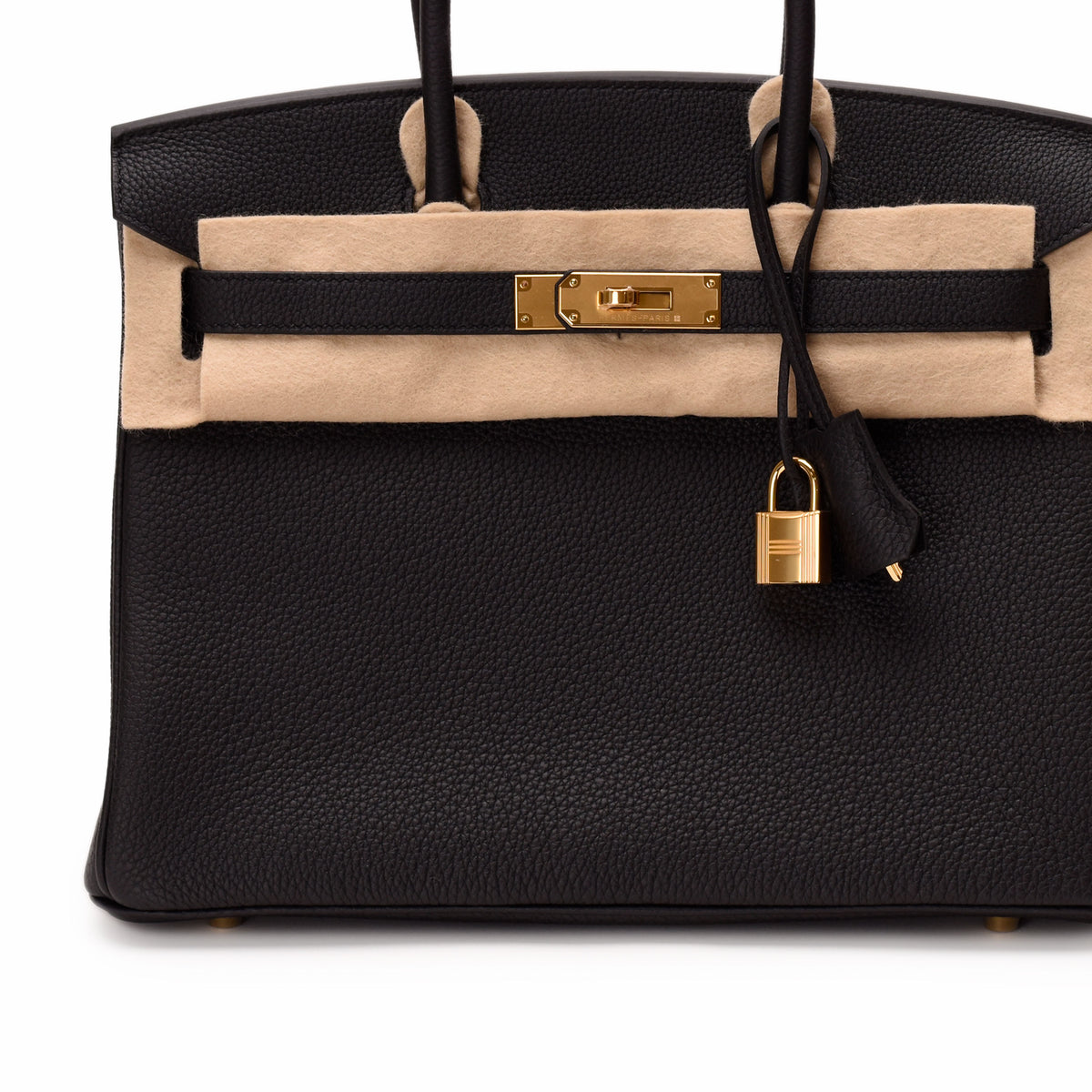 Black Togo leather Hermès Birkin handbag with gold-tone hardware. curated Pre-loved Luxury by Myluxe in Helsinki.