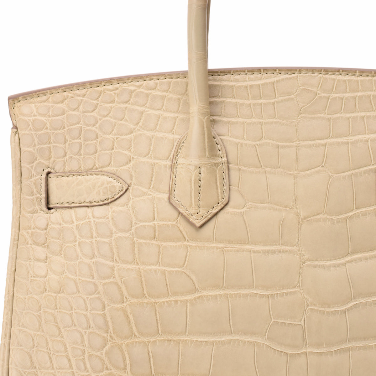Cream crocodile leather luxury tote bag, curated Pre-loved Luxury by Myluxe in Helsinki.