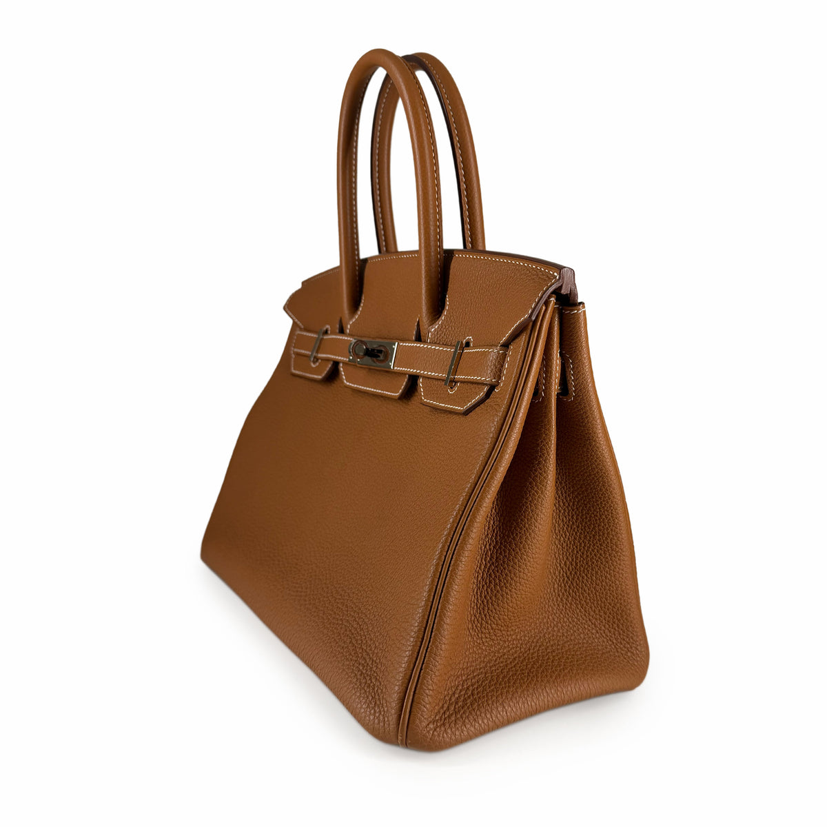 Brown Togo leather Hermès Birkin handbag with gold hardware, curated Pre-loved Luxury by Myluxe in Helsinki.