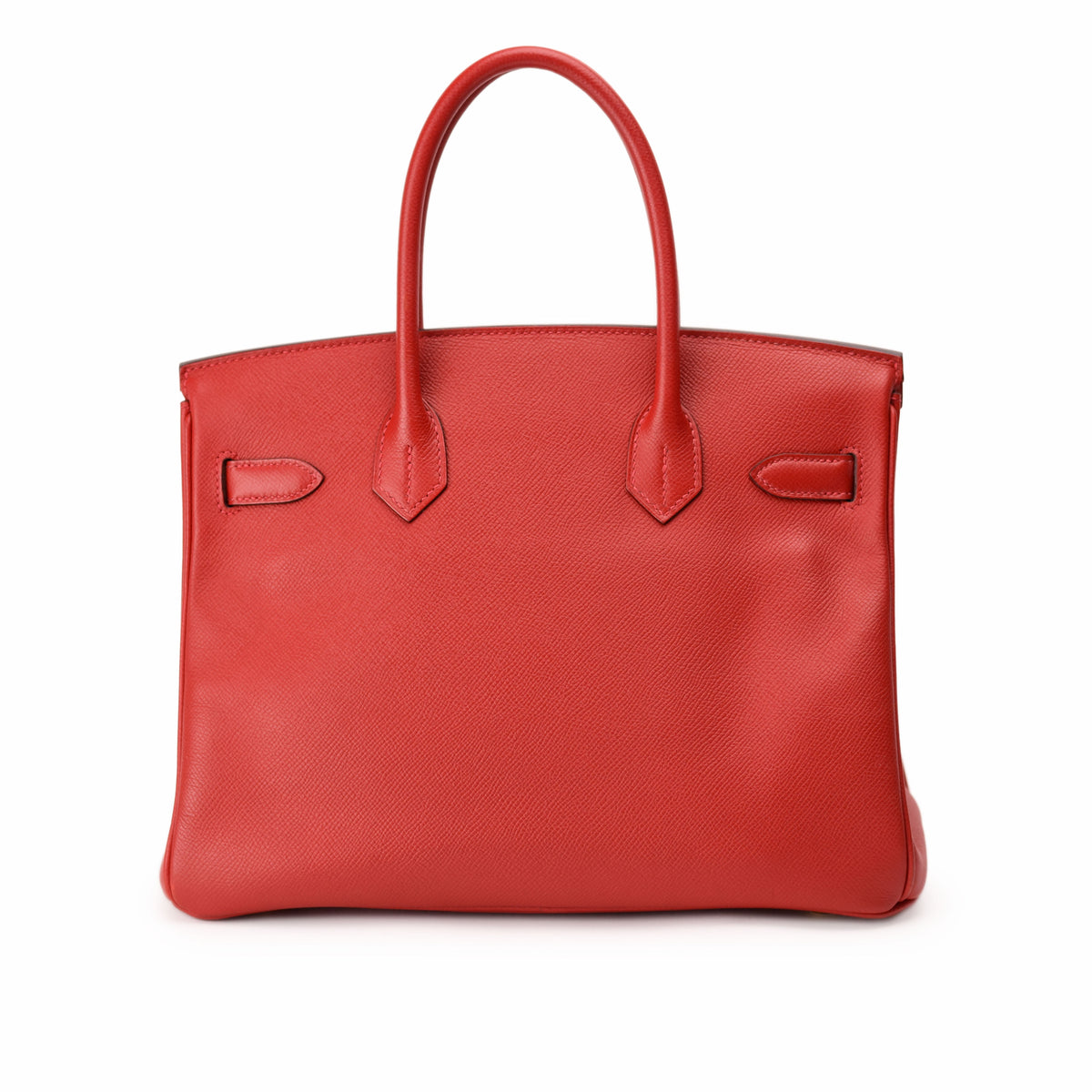Red textured leather Hermès Birkin tote bag. curated Pre-loved Luxury by Myluxe in Helsinki.