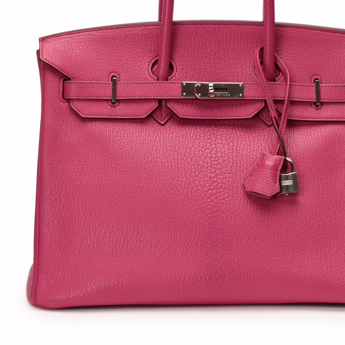 Hermès Birkin 35 Rose Pourpre Togo leather bag with PHW, showcasing its luxurious design and elegant craftsmanship.