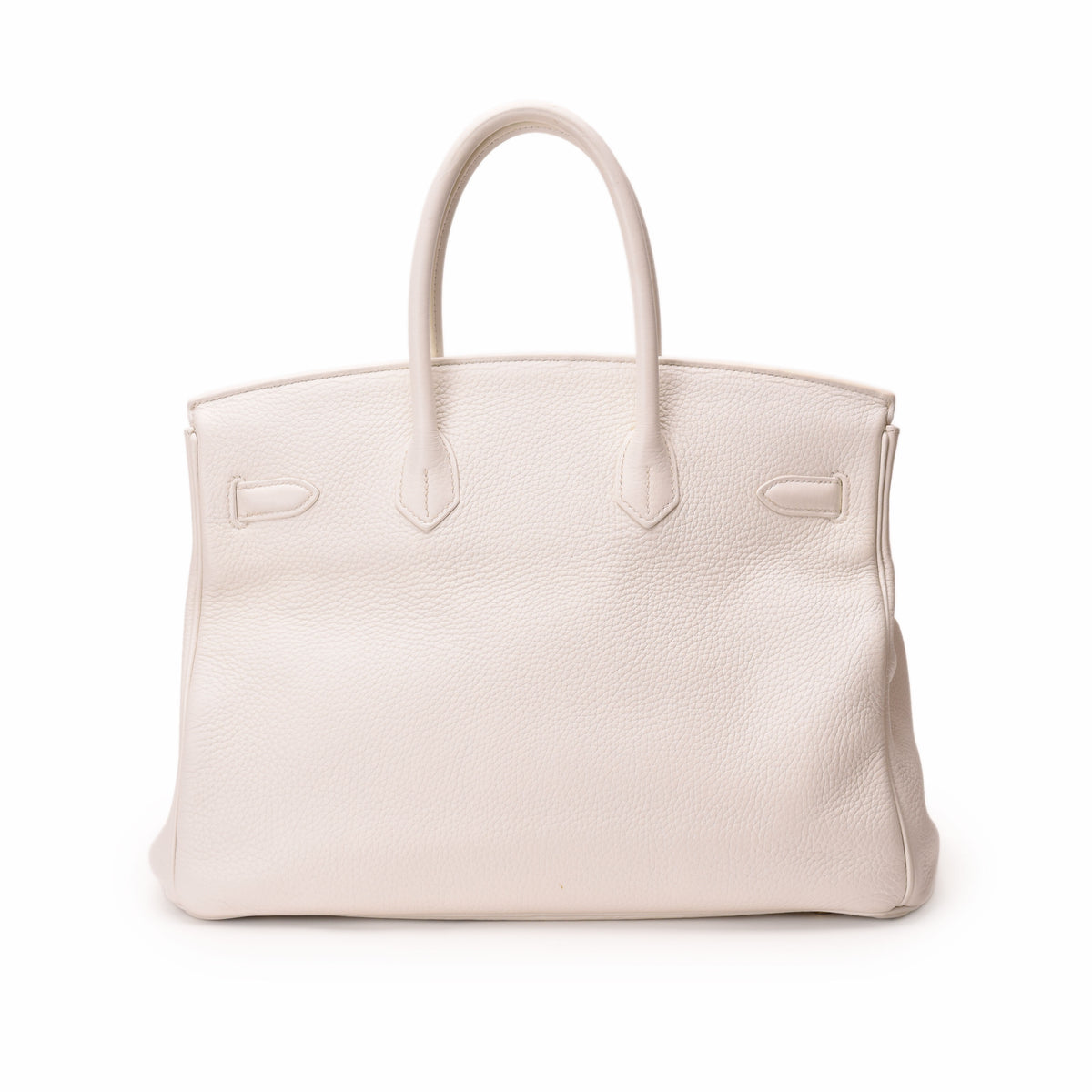 Cream white leather Hermès handbag with top handles. curated Pre-loved Luxury by Myluxe in Helsinki.