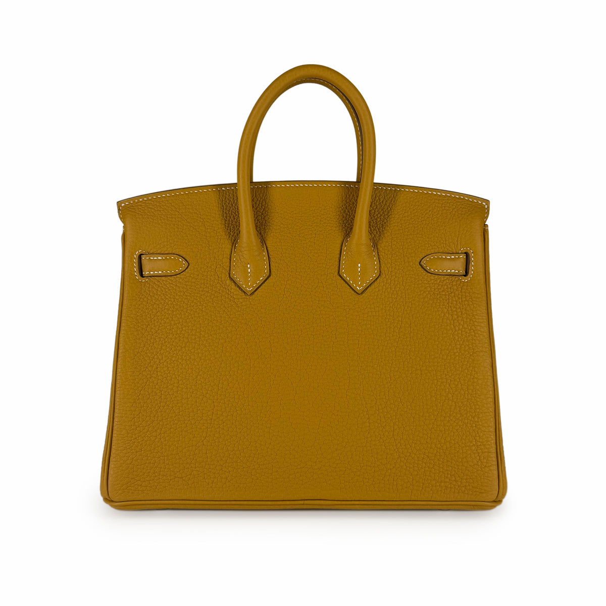Mustard yellow grained leather top handle handbag, curated Pre-loved Luxury by Myluxe in Helsinki.