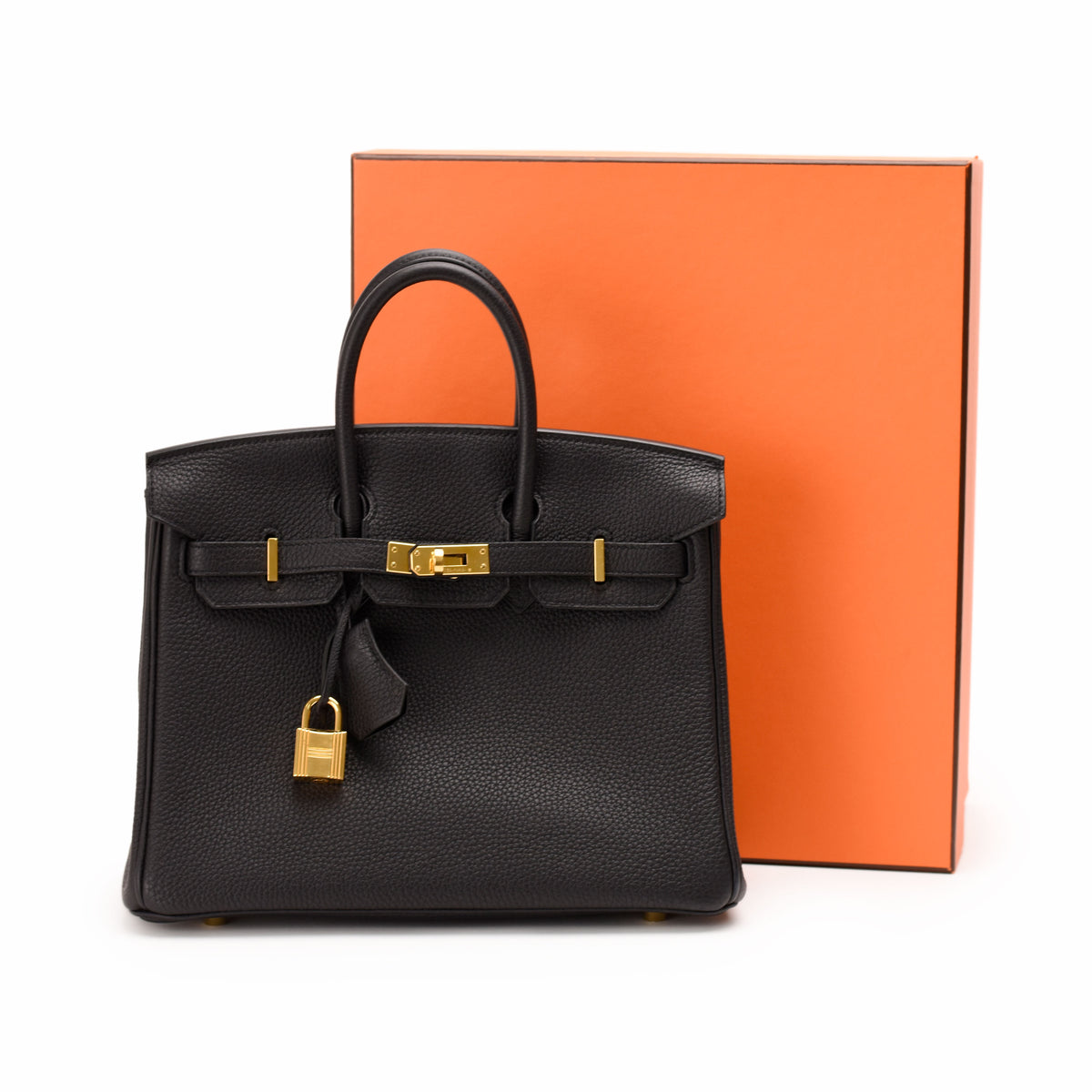 Black Togo leather Birkin handbag with gold-tone hardware, curated Pre-loved Luxury by Myluxe in Helsinki.
