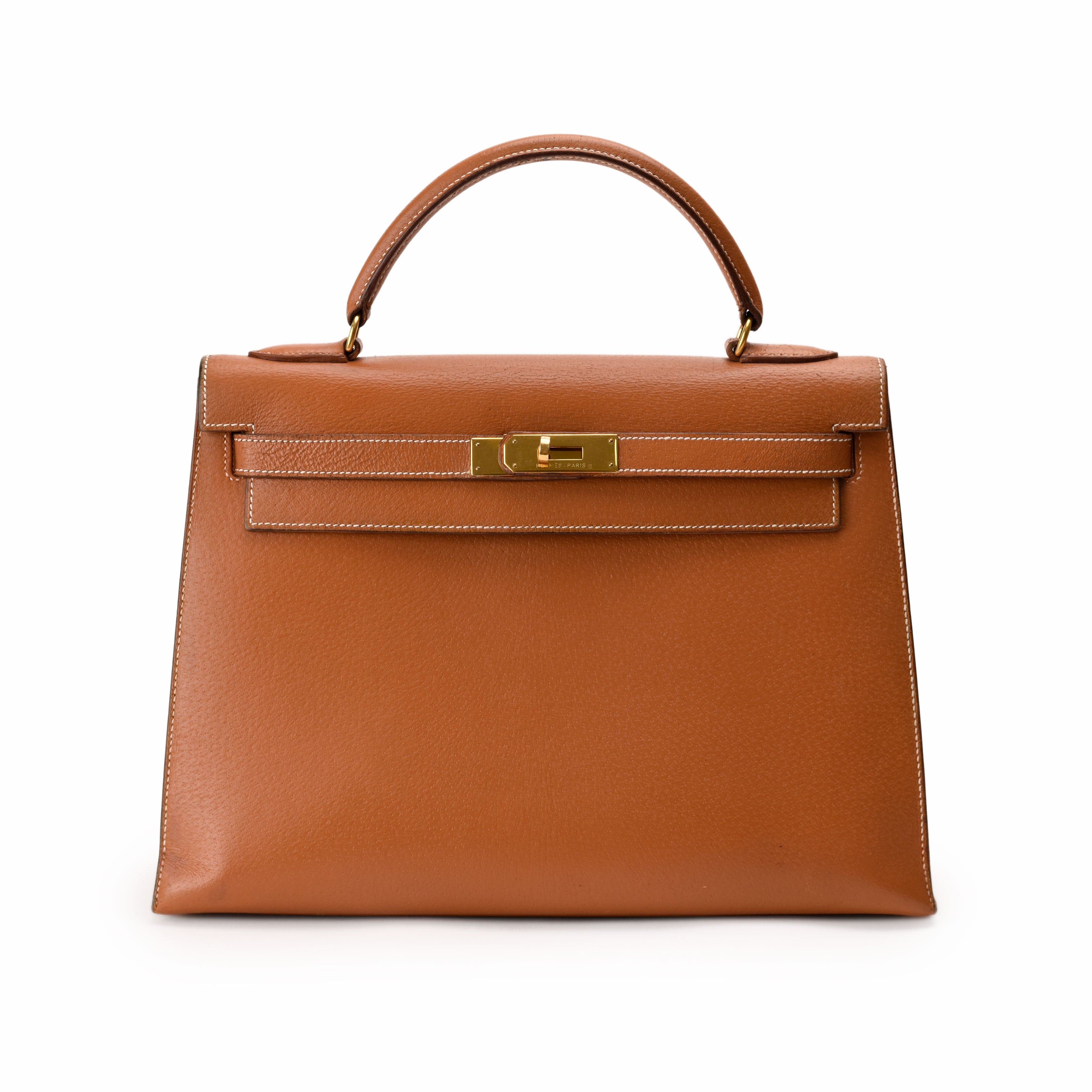 Hermès Kelly 32 Sellier Porc Vintage Gold GHW