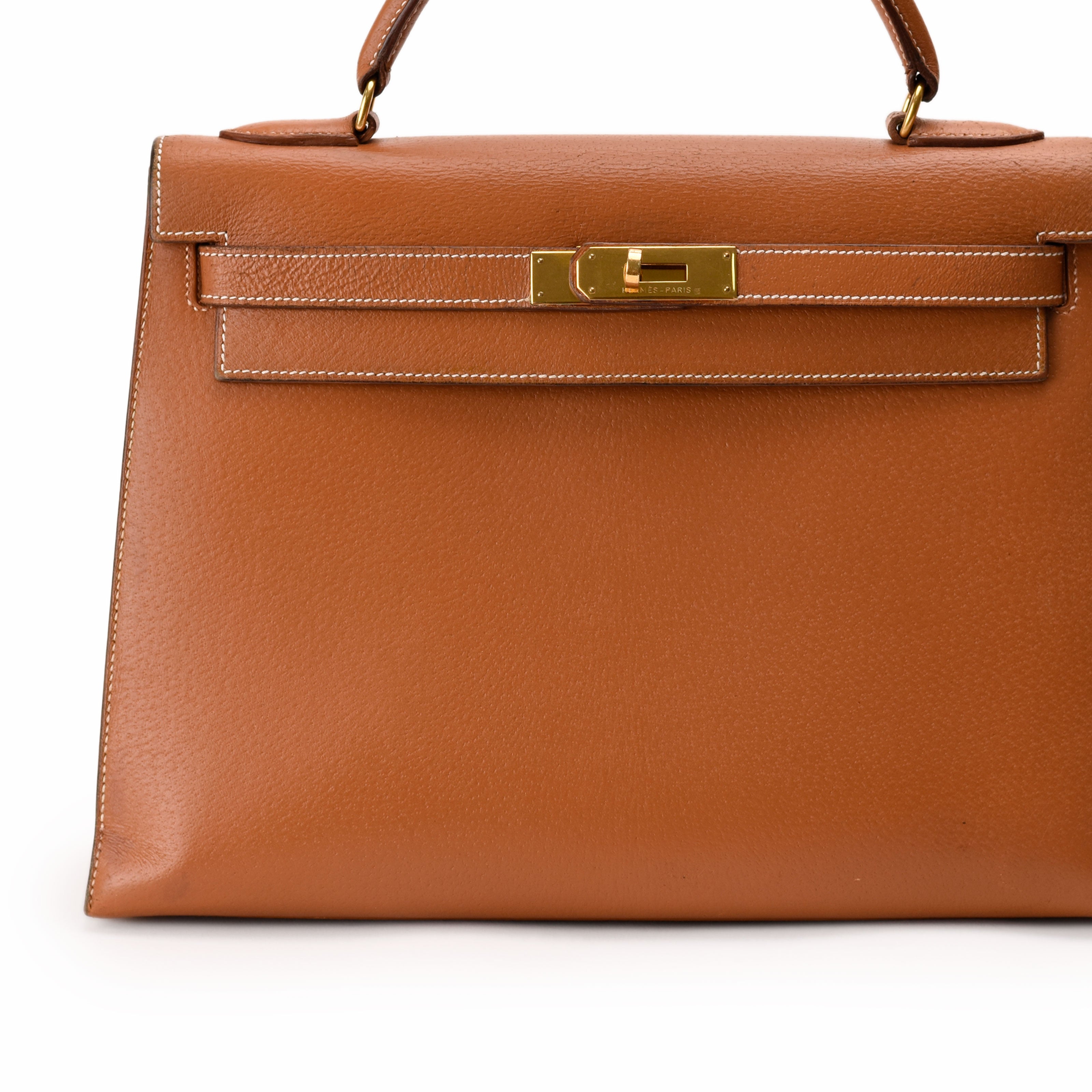Hermès Kelly 32 Sellier Porc Vintage Gold GHW