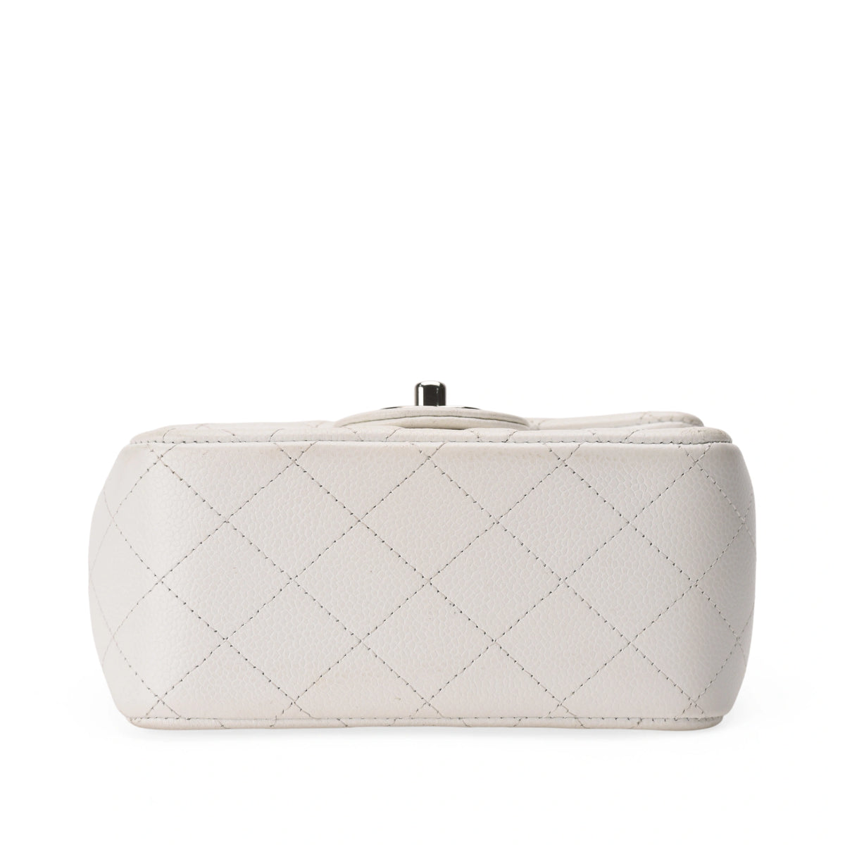 Chanel Mini Square White Caviar SHW