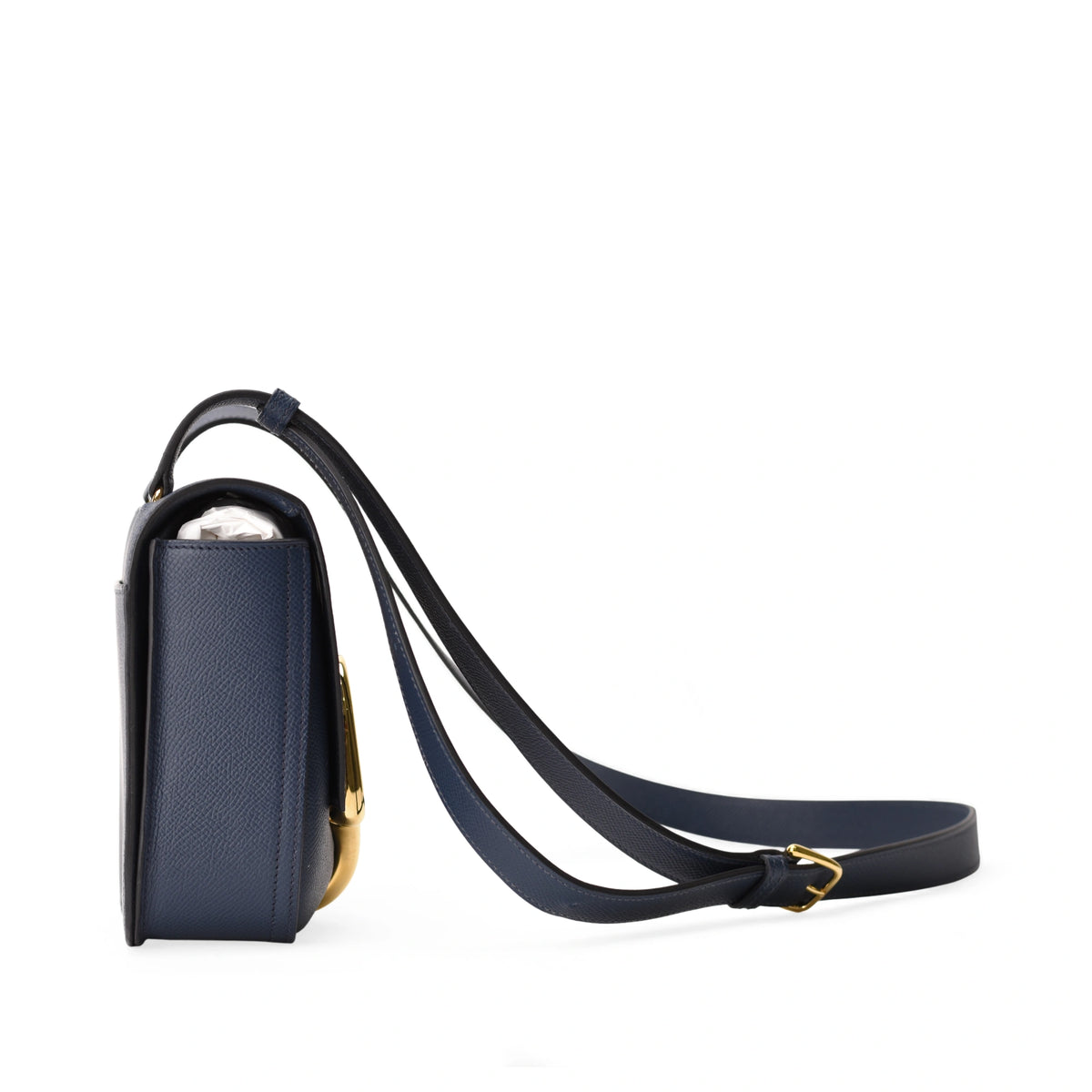 Hermès Della Cavalleria Mini Bleu De Prusse Bag GHW