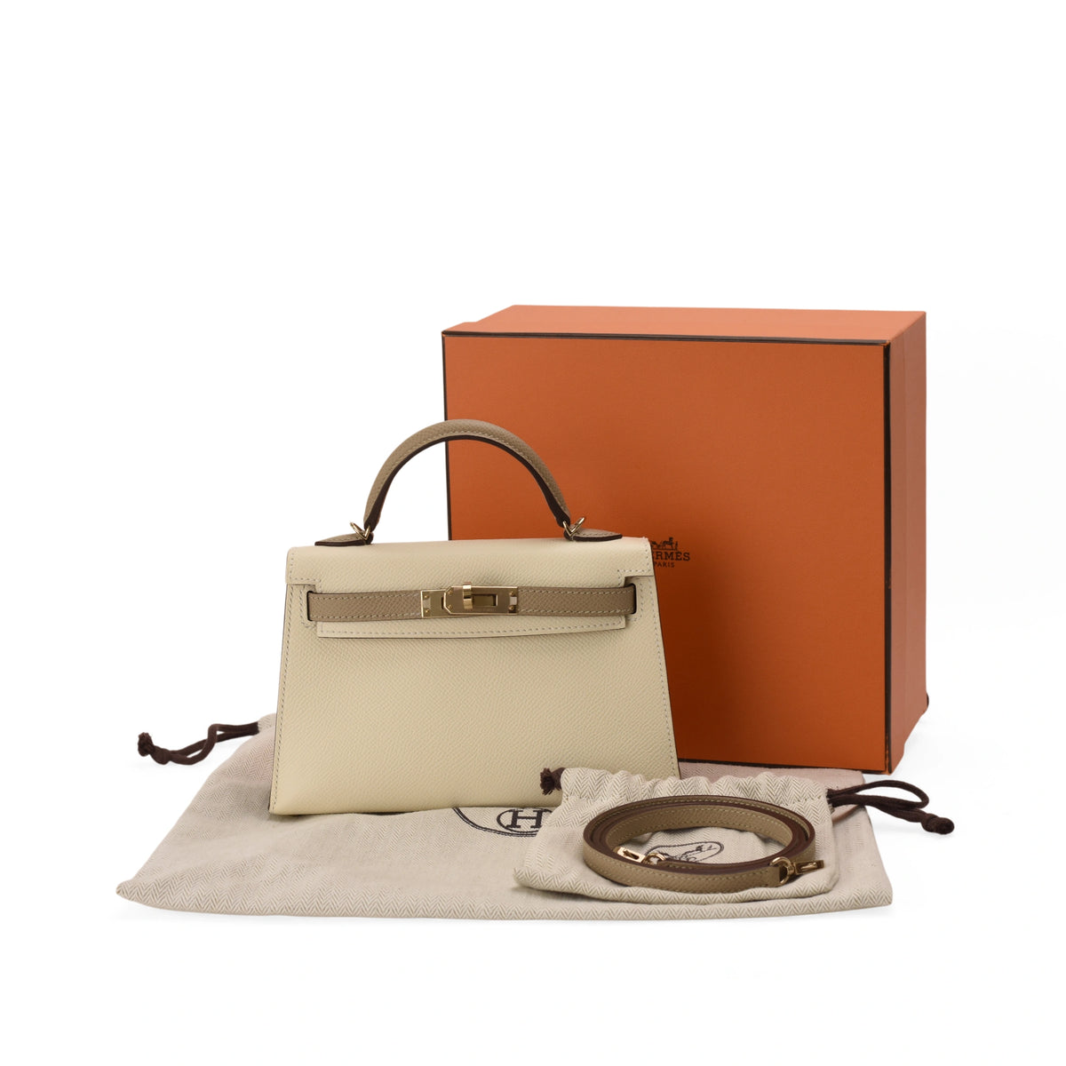 Hermès Mini Kelly 20 Nata and Trench Epsom Sellier HSS PBHW