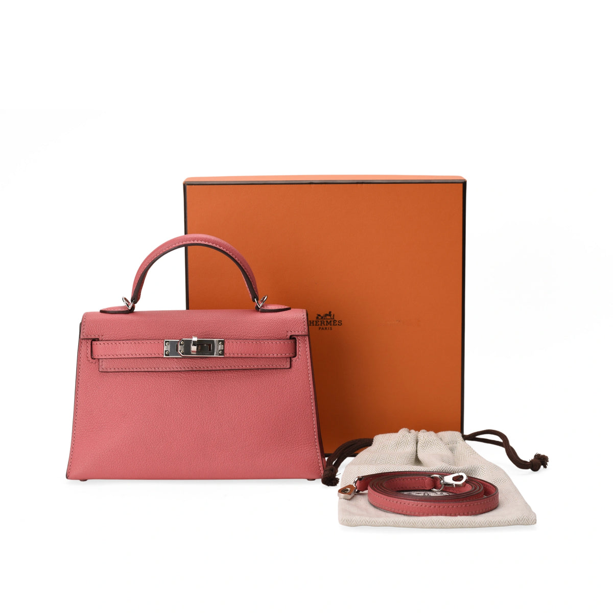 Hermès Mini Kelly Rose Lipstick Chèvre PHW