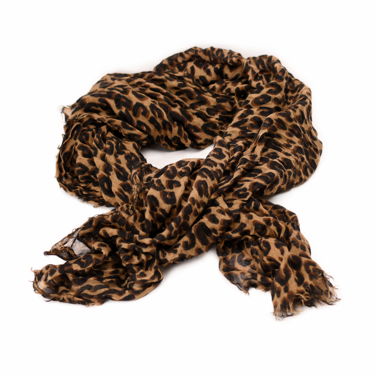 Brown and black leopard print luxury silk scarf, curated Pre-loved Luxury by Myluxe in Helsinki.